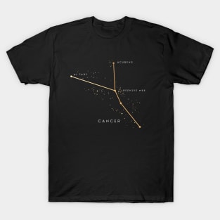 Gold Cancer Zodiac Constellation T-Shirt